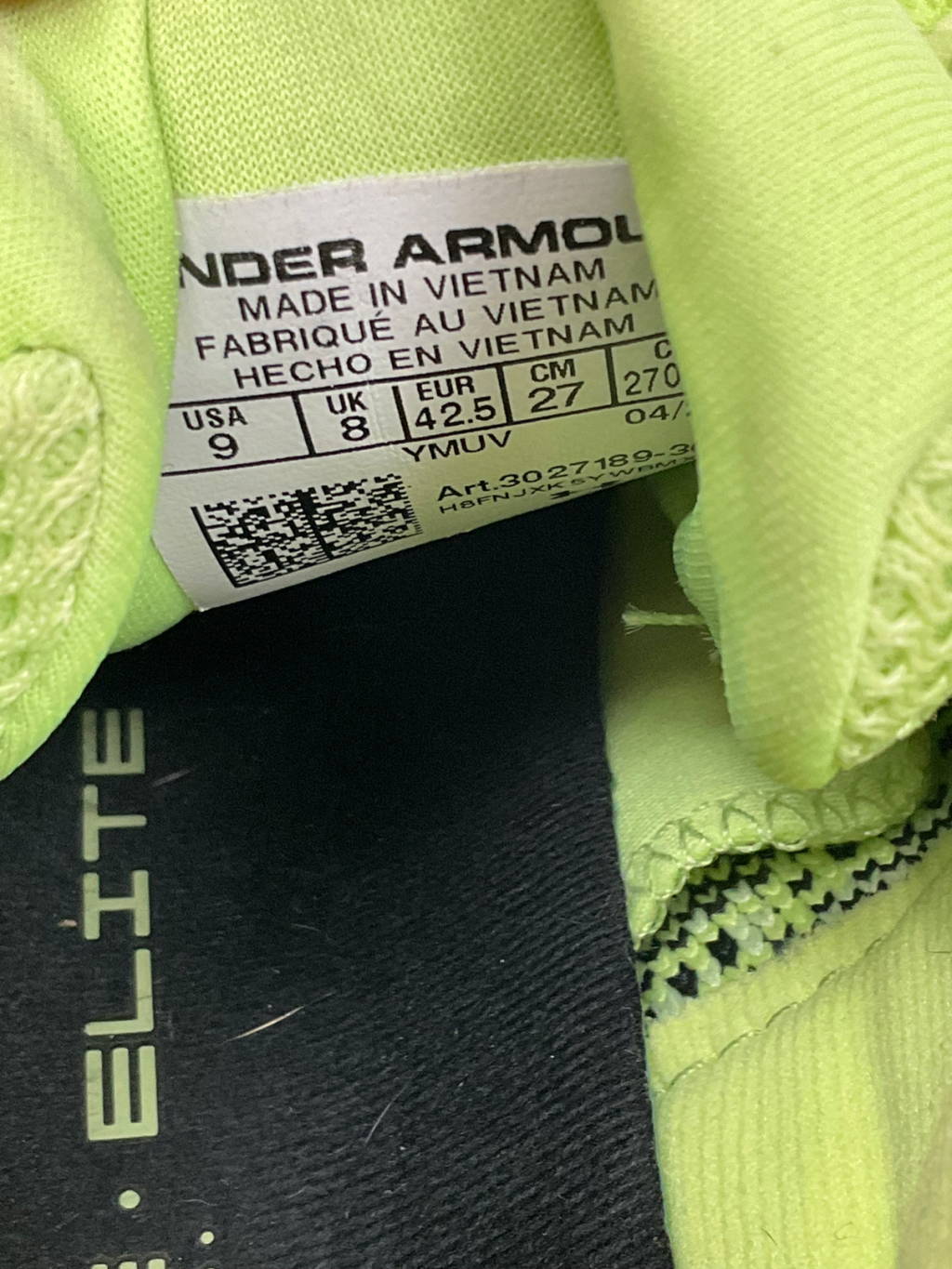 Under Armour Green Infinite Pro Trainer UK 8 EU 42