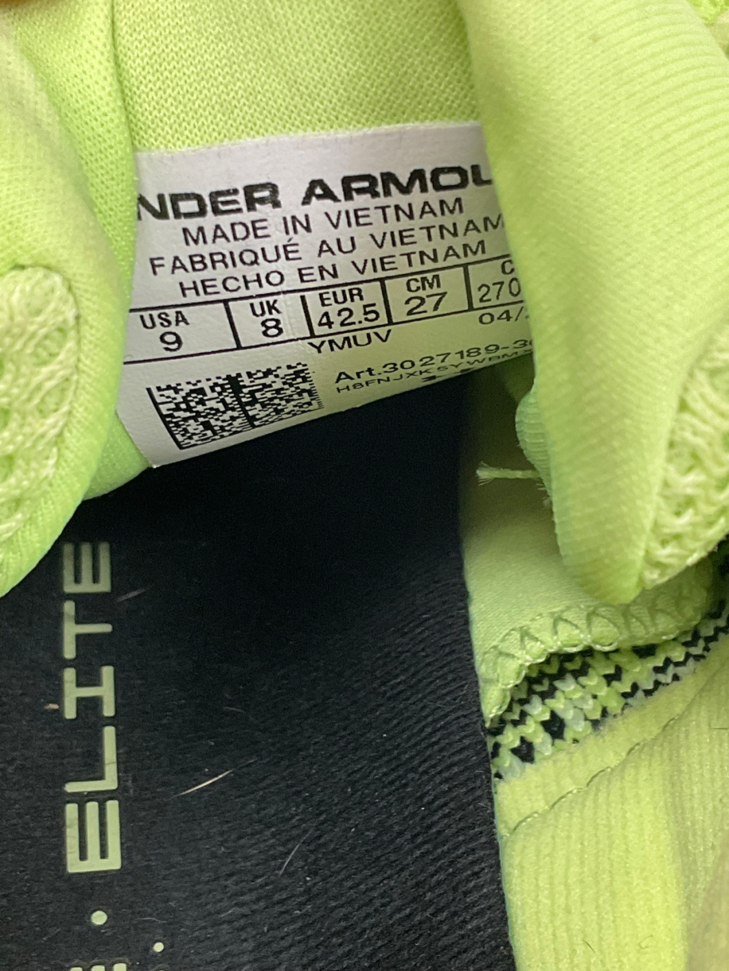 Under Armour Green Infinite Pro Trainer UK 8 EU 42