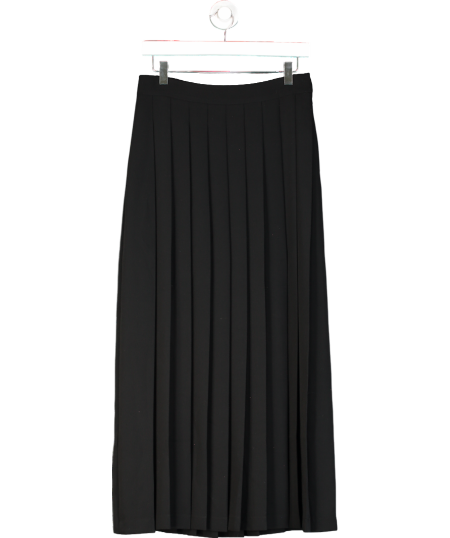 Arket Black Pleated Midi Skirt UK 8