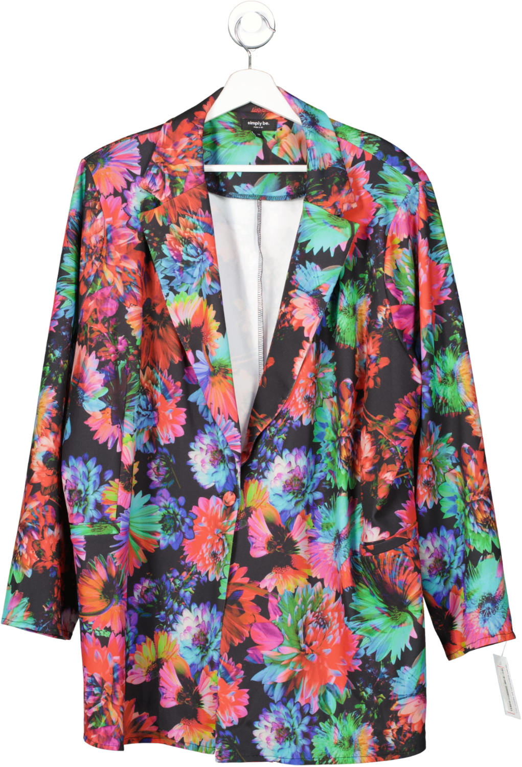 SimplyBe Multicoloured Floral Scuba Crepe Jersey Blazer UK 26