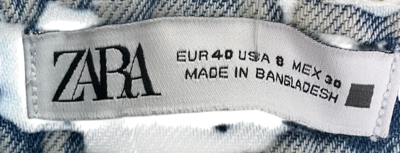 ZARA Blue Ripped Denim Shorts UK 12