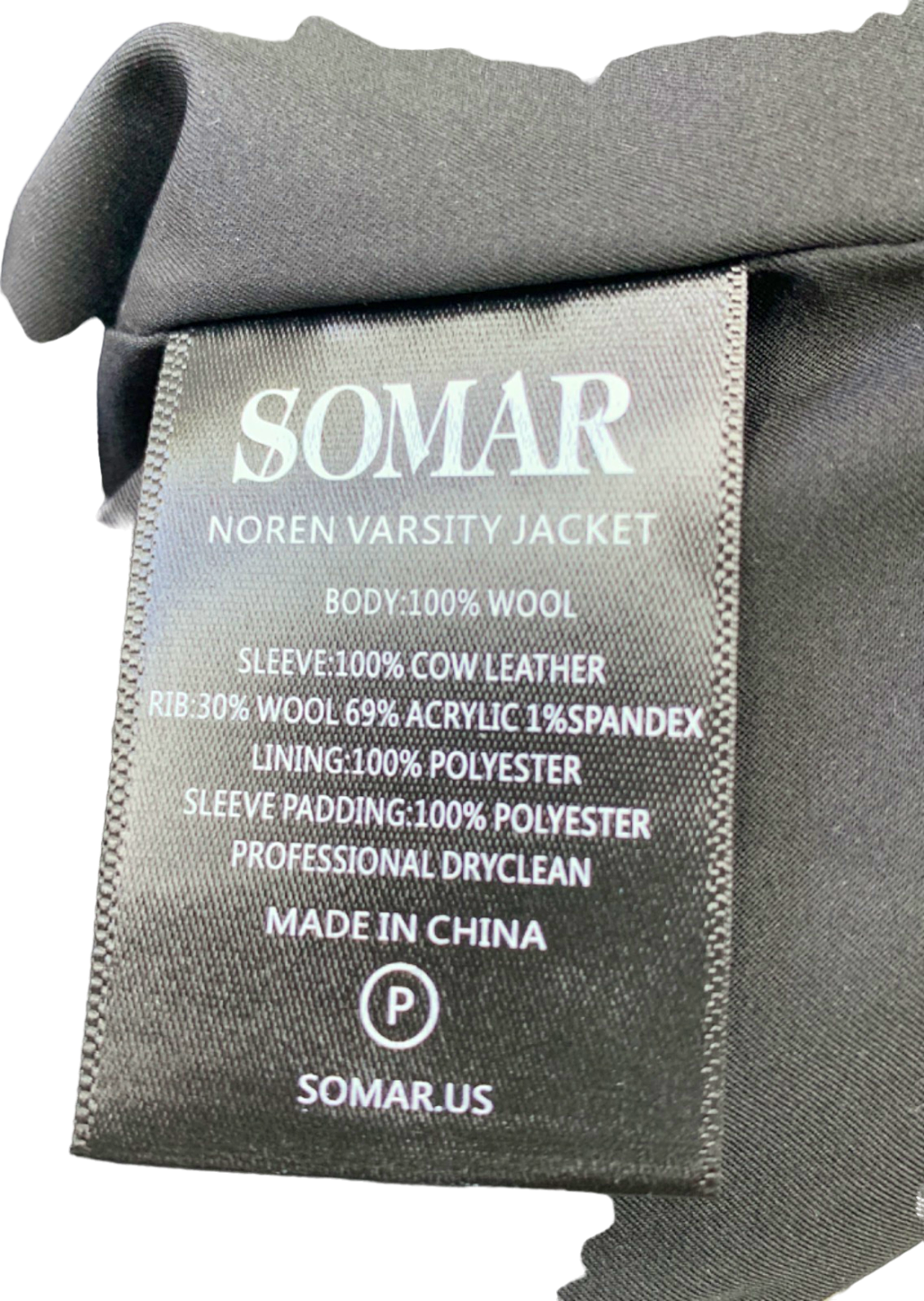 Somar Black and White Noren Varsity Jacket UK L
