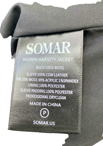 Somar Black and White Noren Varsity Jacket UK L