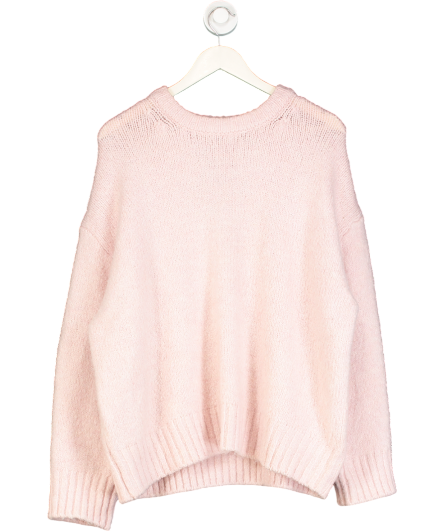ZARA Pink Chunky Knit Boxy Fit Jumper UK L