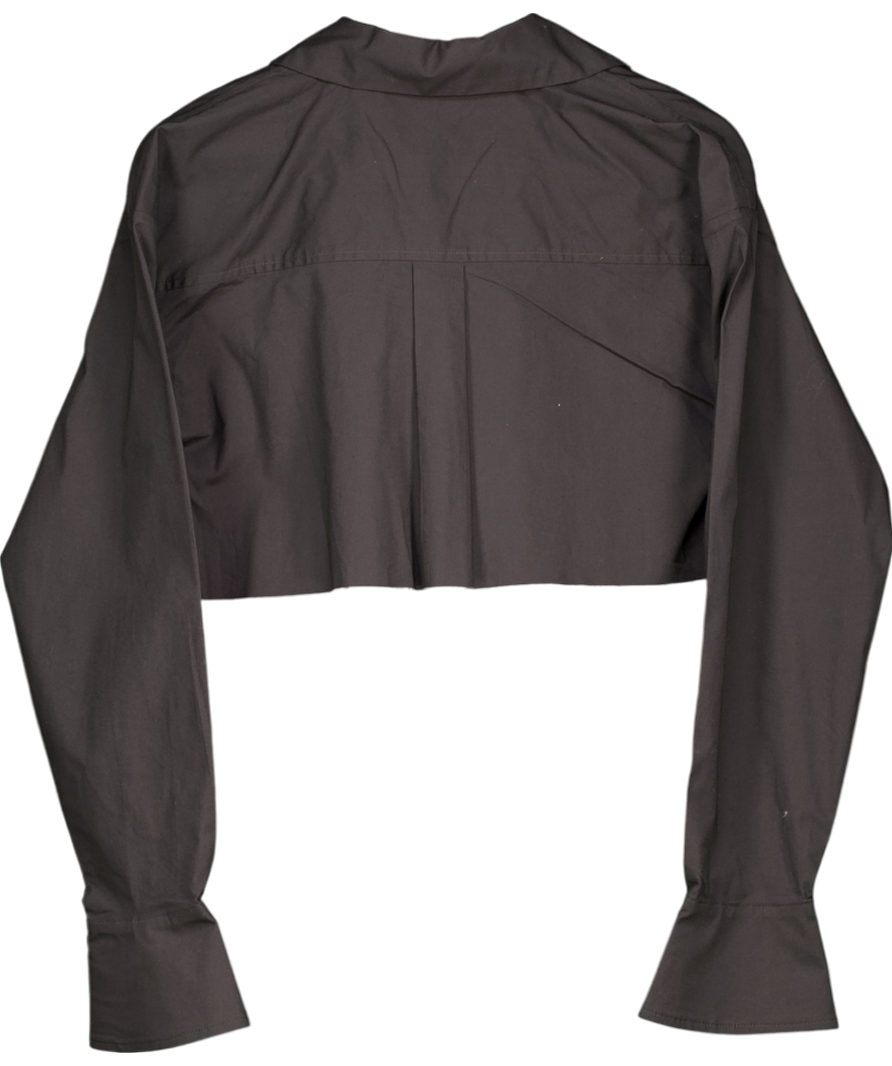 Lovers and Friends Grey Palmer Cropped Shirt Top UK S