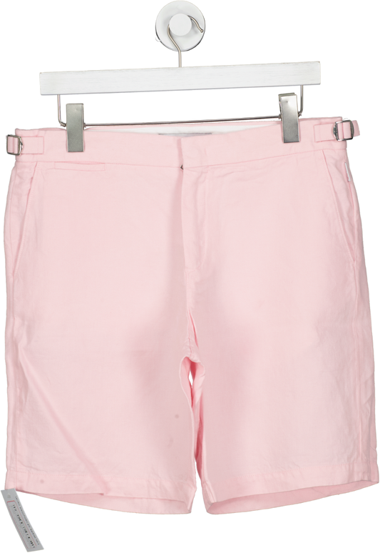Orlebar Brown Pink Tailored Fit Linen Shorts W32
