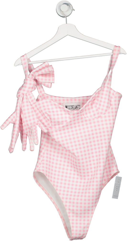 Miscreants Pink Gingham Bodysuit With Gloves UK 10