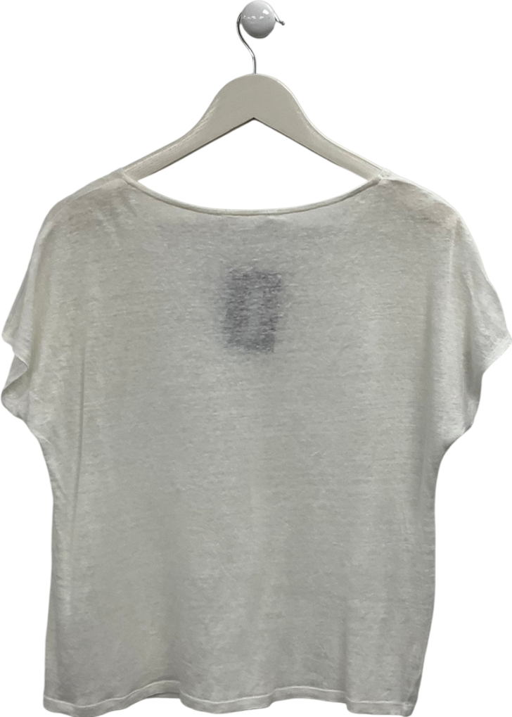 MANGO Cream V Neck Top UK M