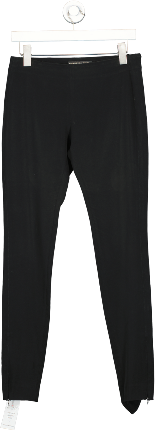 Balenciaga Black Skinny Zip Ankle Trousers UK 10