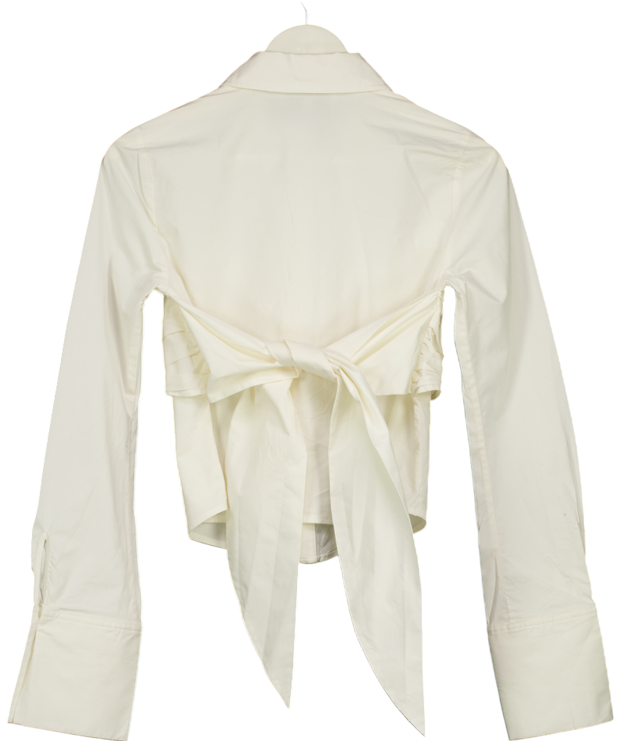 L'academie White Back Tie Shirt UK S