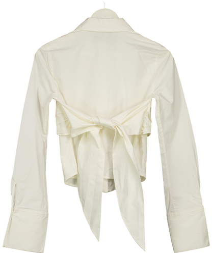 L'academie White Back Tie Shirt UK S