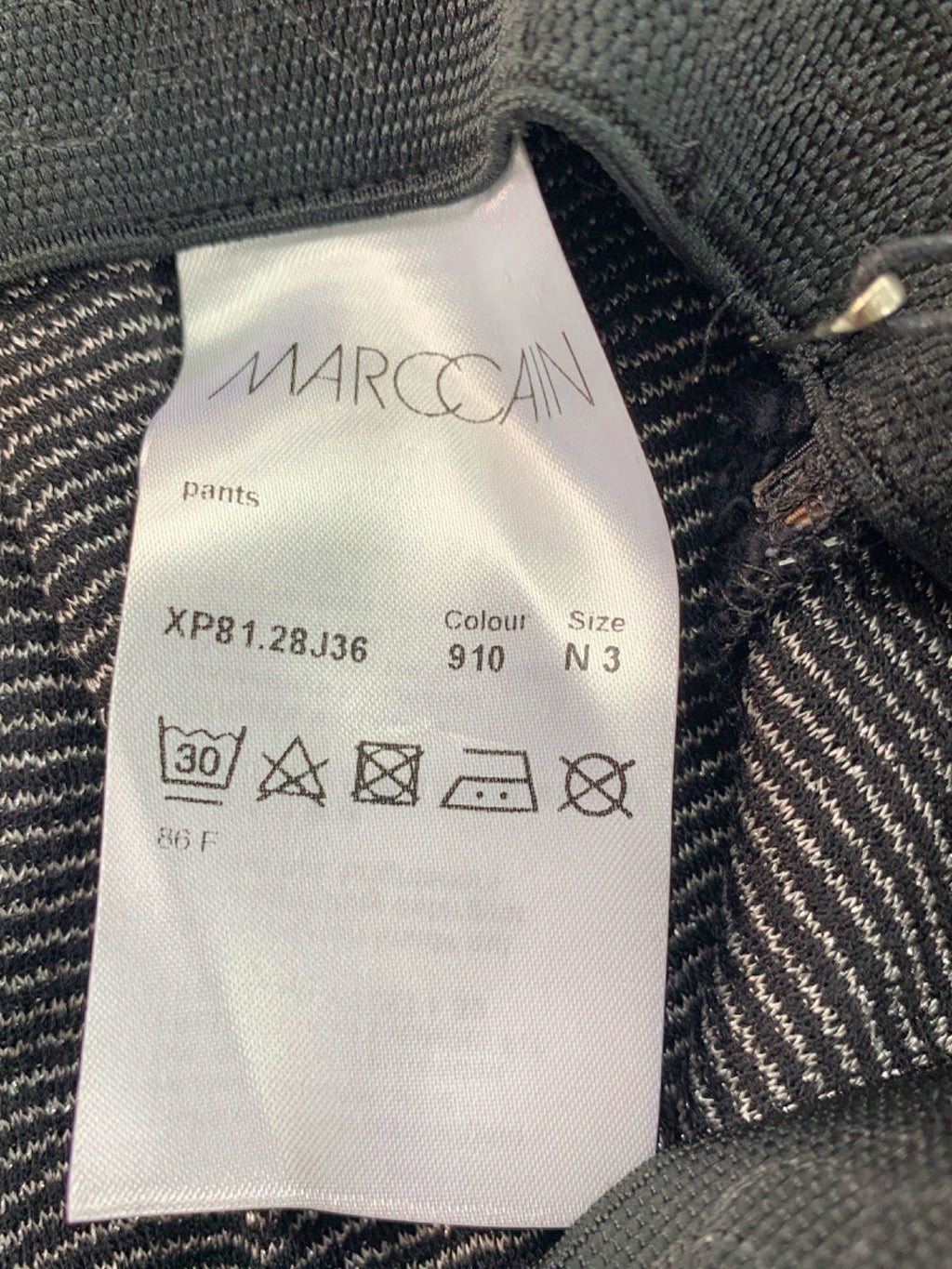 Marccain Black/White Jacquard Trousers UK 12