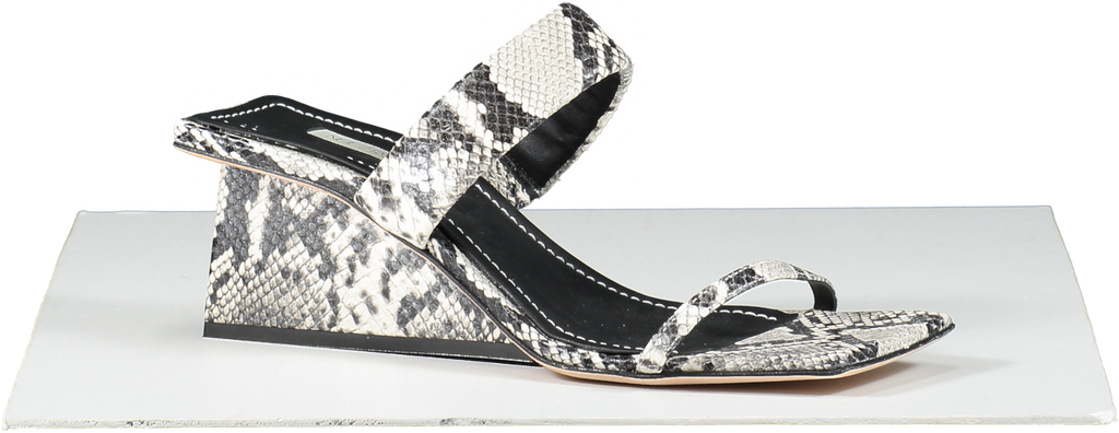 Neil J Rodgers Grey Python Animal Print Wedged Sandals UK 8 EU 41 👠