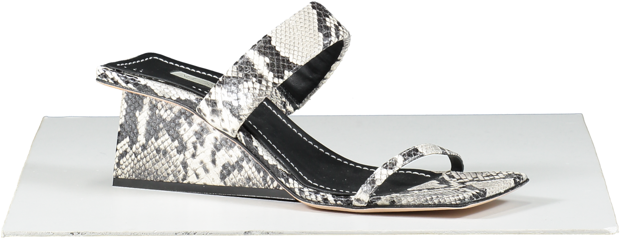 Neil J Rodgers Grey Python Animal Print Wedged Sandals UK 8 EU 41 👠