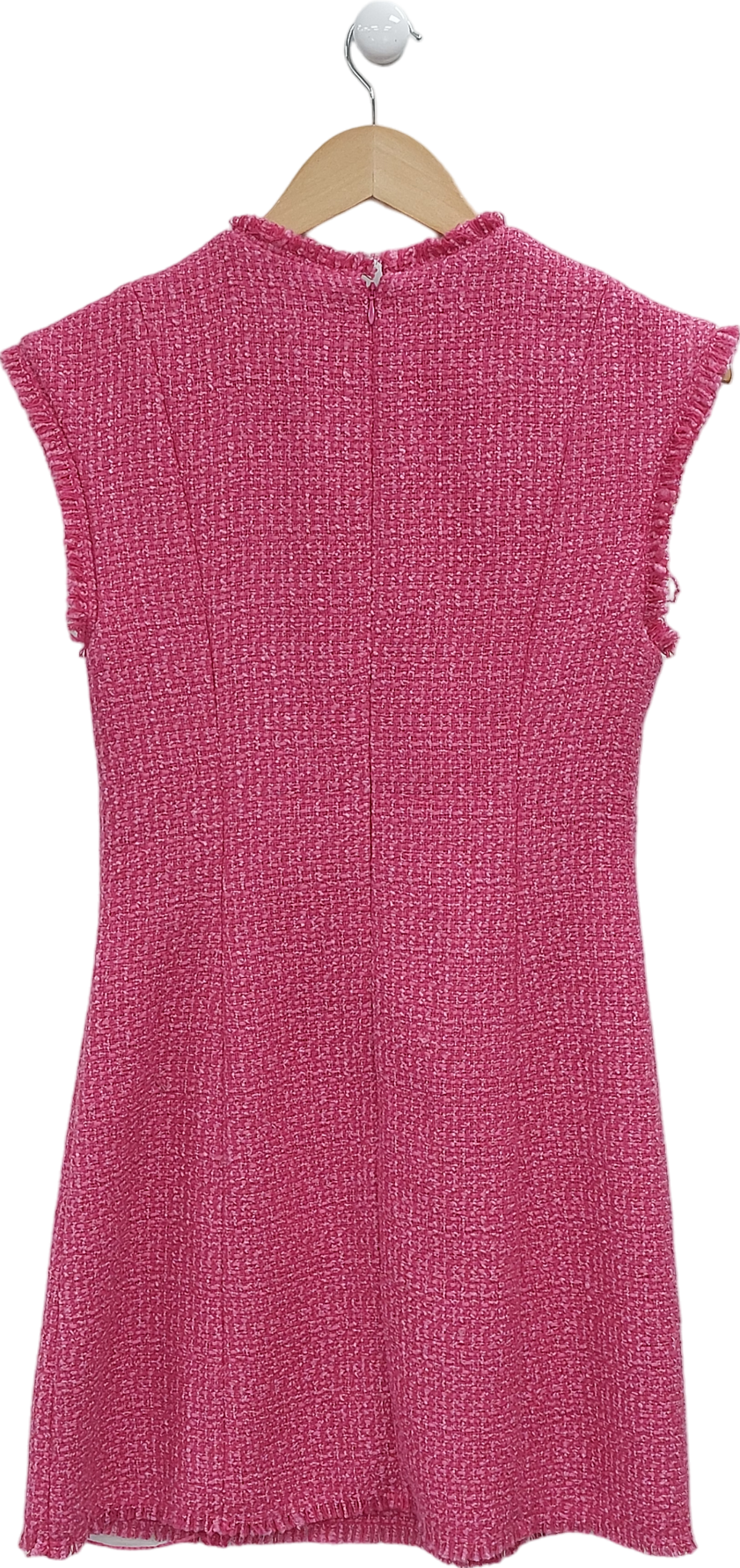 Coast Pink Cap Sleeve Tweed Structured Mini Dress UK 10