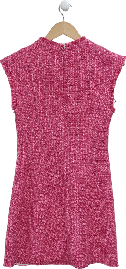 Coast Pink Cap Sleeve Tweed Structured Mini Dress UK 10