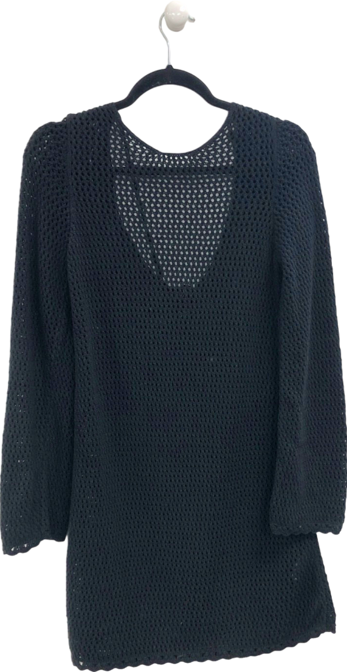 New Look Black Knit Long Sleeve Dress UK S