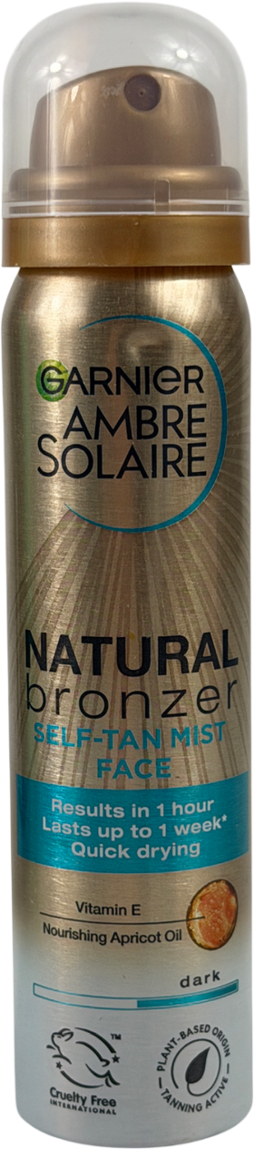 Garnier Natural Bronzer Quick Drying Dark Self Tan Face Mist Dark 75ml