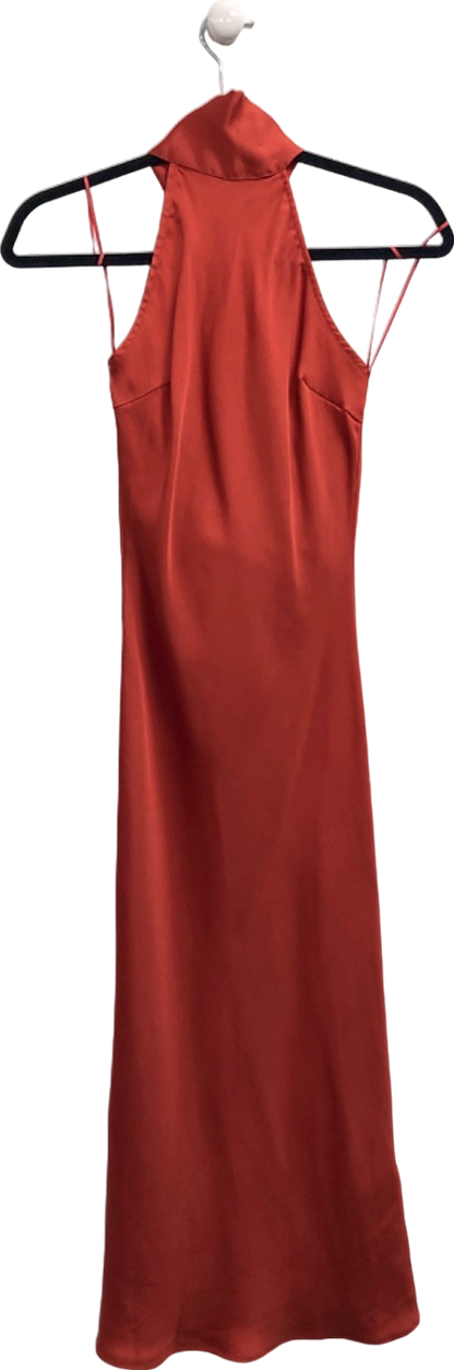 Pretty Lavish Red Halter Neck Midi Dress UK 6