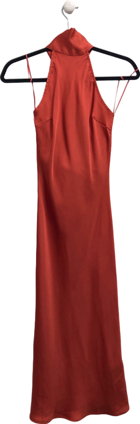 Pretty Lavish Red Halter Neck Midi Dress UK 6