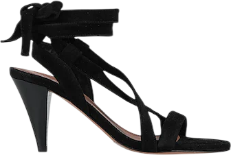 BA&SH Black Ankle Tie Suede Sandals UK 6 EU 39 👠