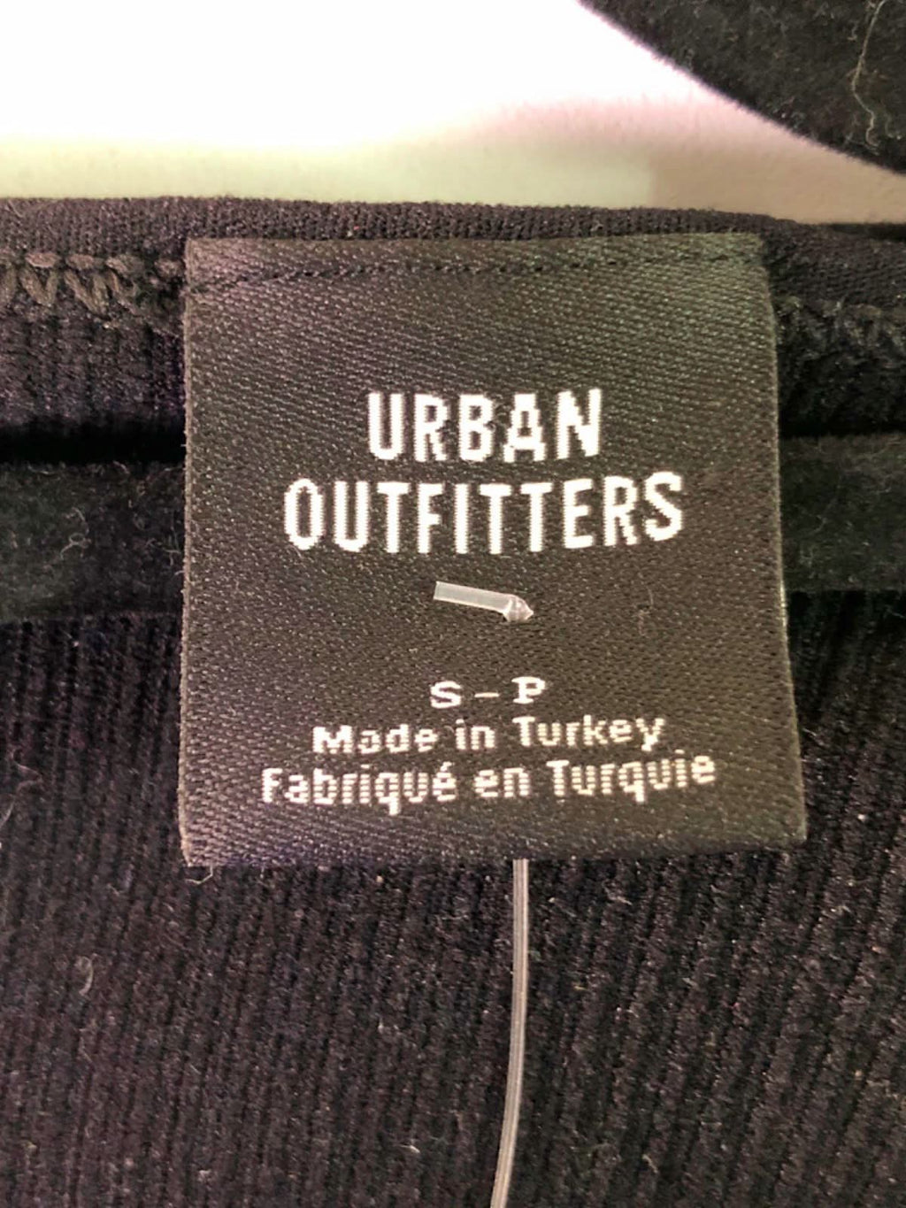 Urban Outfitters Black V-Neck Cropped Long Sleeve Top S