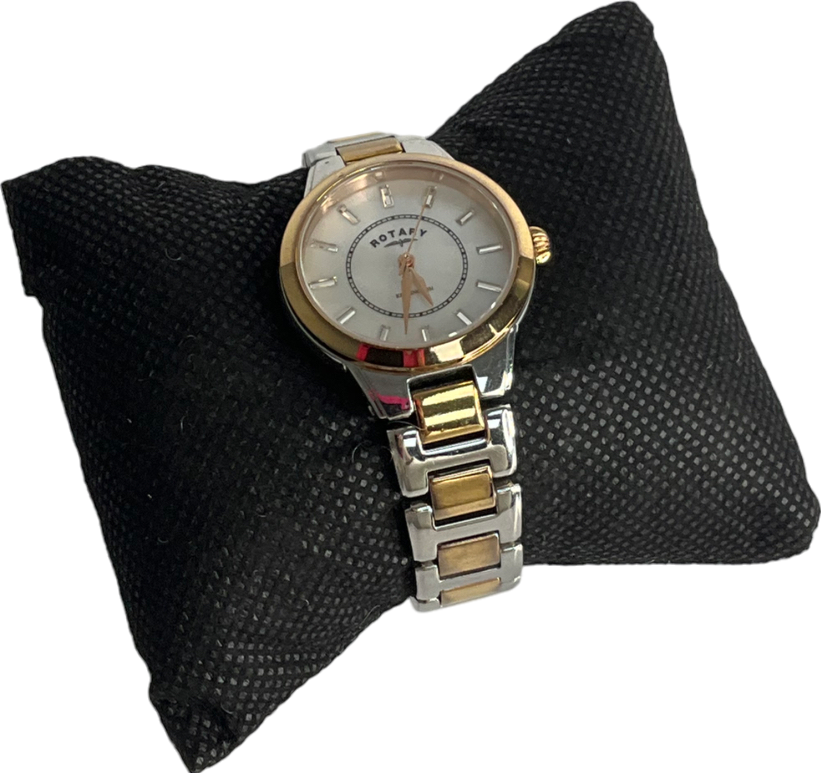 ROTARY Quartz Watch With White Dial Analogue Display And Rose Gold Stainless Steel Bracelet