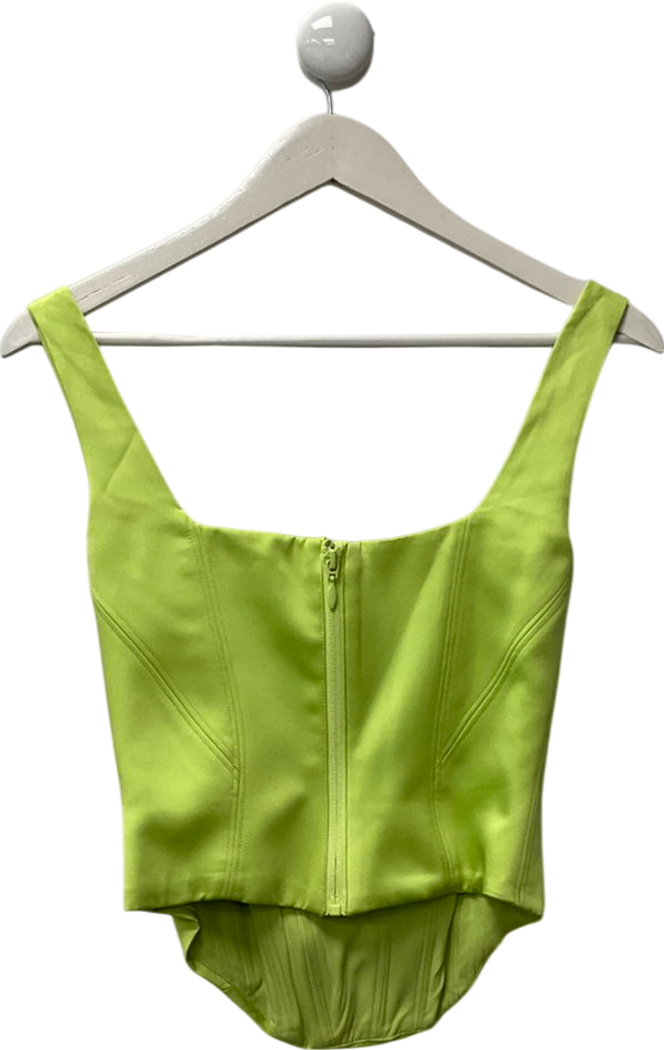 House of CB Green Rafa Corset Lime Satin Longline Corset UK S