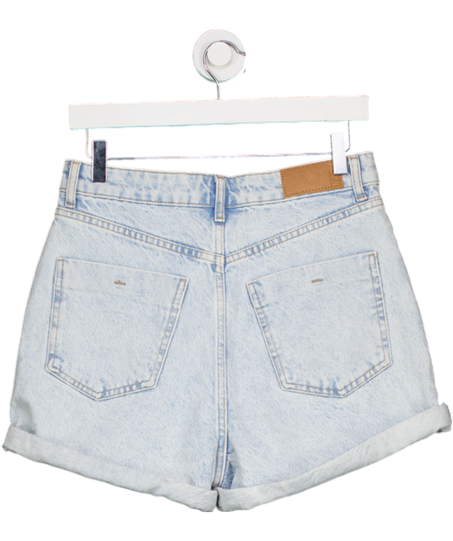 ZARA Blue Denim Fold Over Shorts UK 10