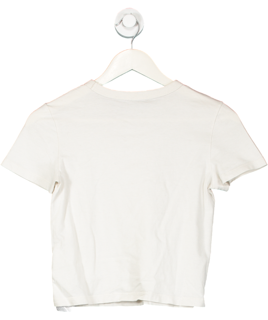 GUCCI White Cropped T-shirt With Crystal G Logo UK XS