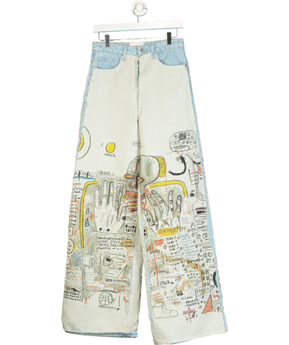 H&M Studio Blue Straight Relaxed High Jeans Light Denim/ Basquiat W28