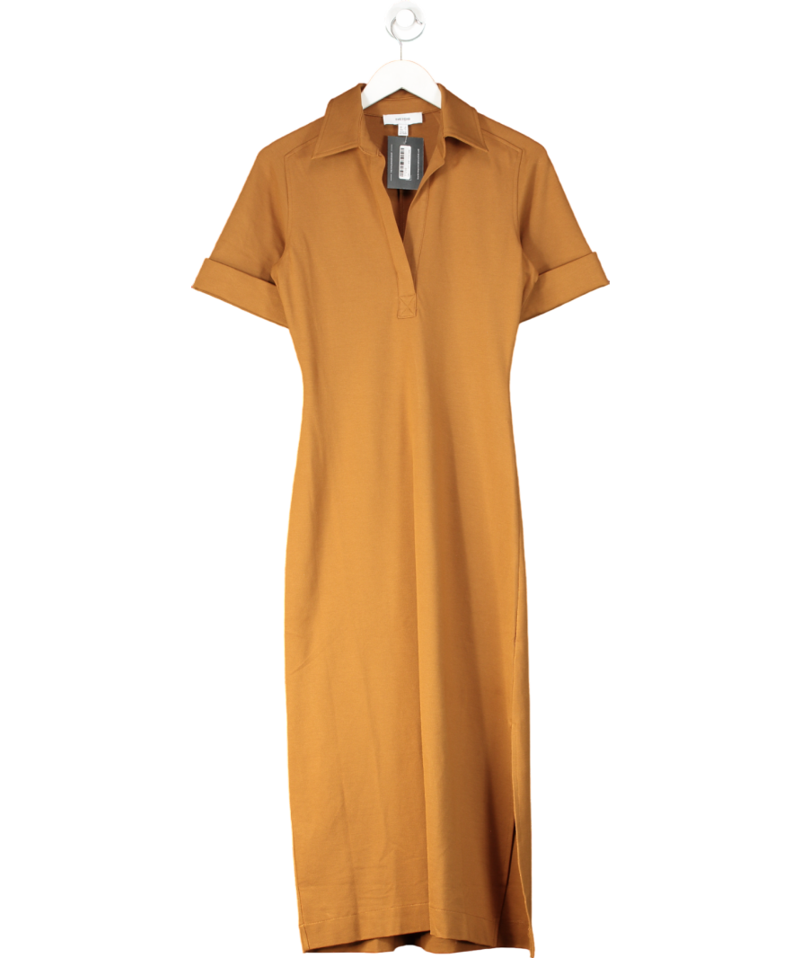 REISS Brown Astrid Jersey Collared Bodycon Dress UK 6