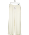 REISS Cream Leanna Tux Wide Leg Trousers - Petite Length UK 10