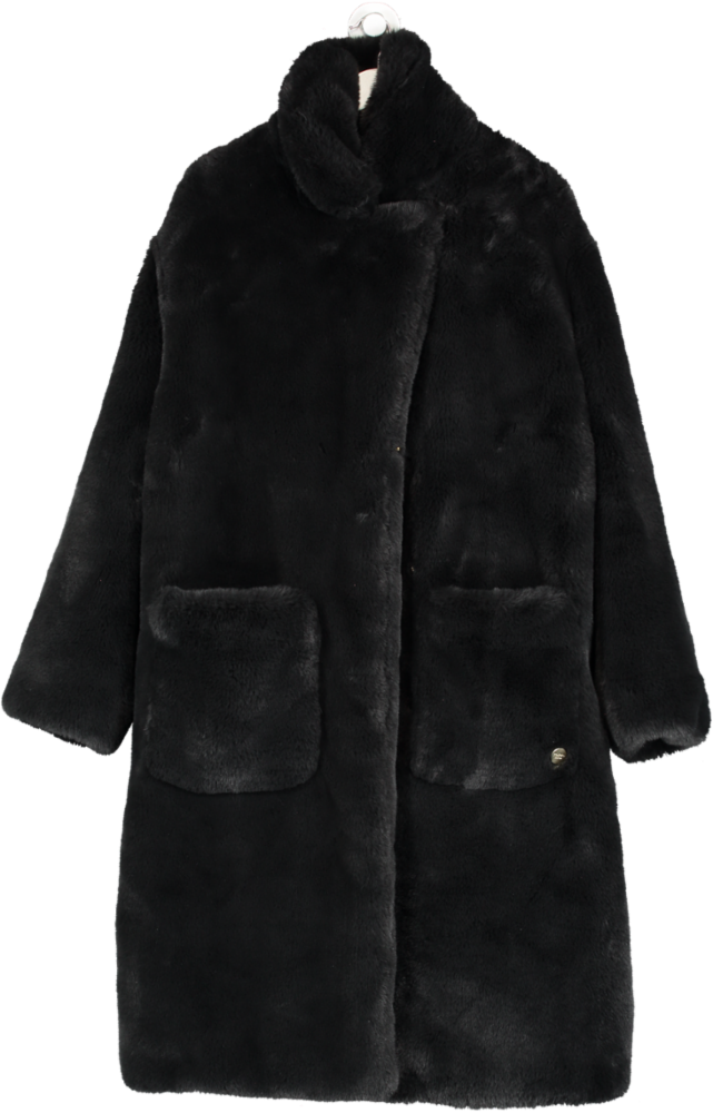 Freed Est 1921 Black Lily Long Faux Fur Coat UK L