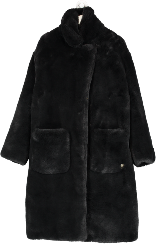 Freed Est 1921 Black Lily Long Faux Fur Coat UK L
