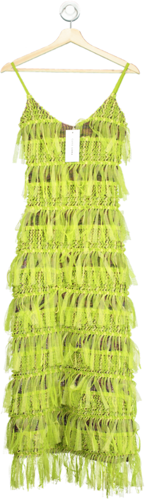 Caro Luna Green Fringe Dress S