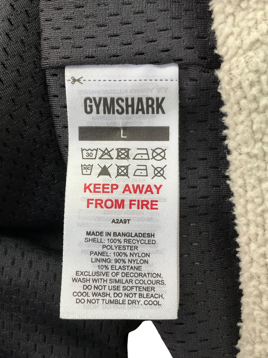 gymshark Cream 1/4 Zip Fleece UK L