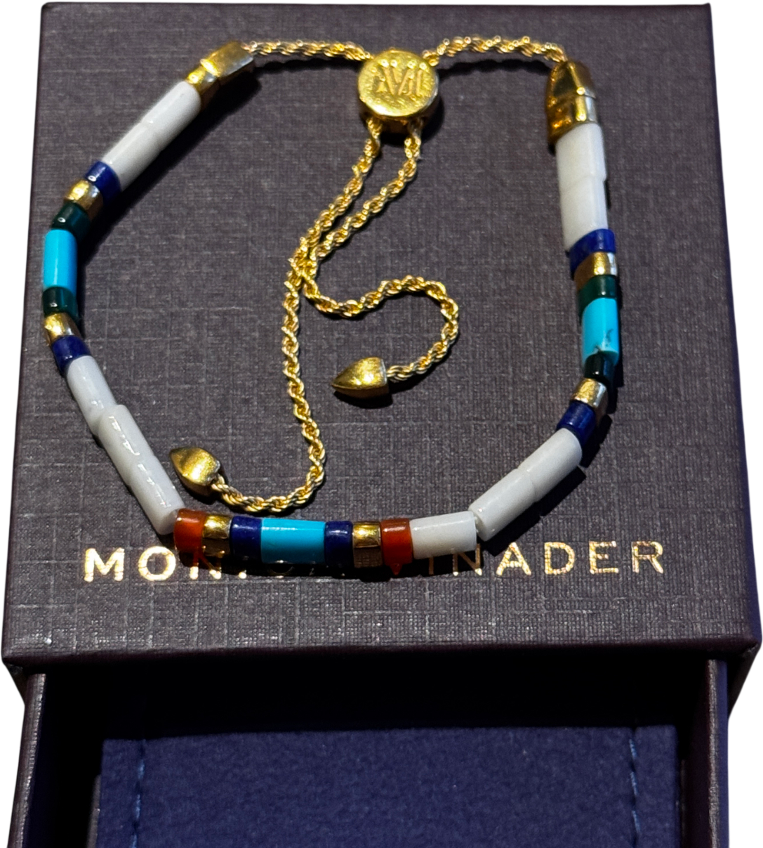 Monica Vinader Delphi Jasper Gemstone Bracelet, Yellow Gold