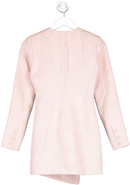 NBD Pink Tweed Blazer Dress UK XXS