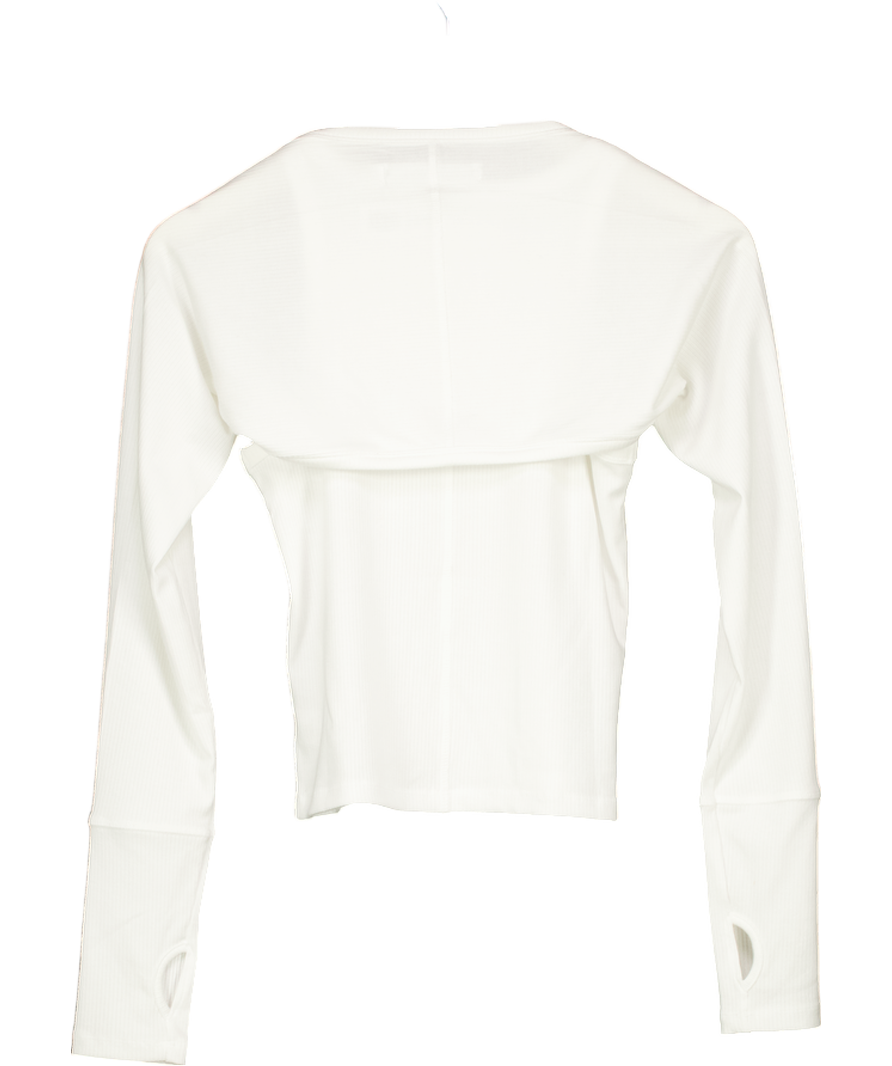 Pruzan White Ribbed Recovery Shrug And Tank Set UK S