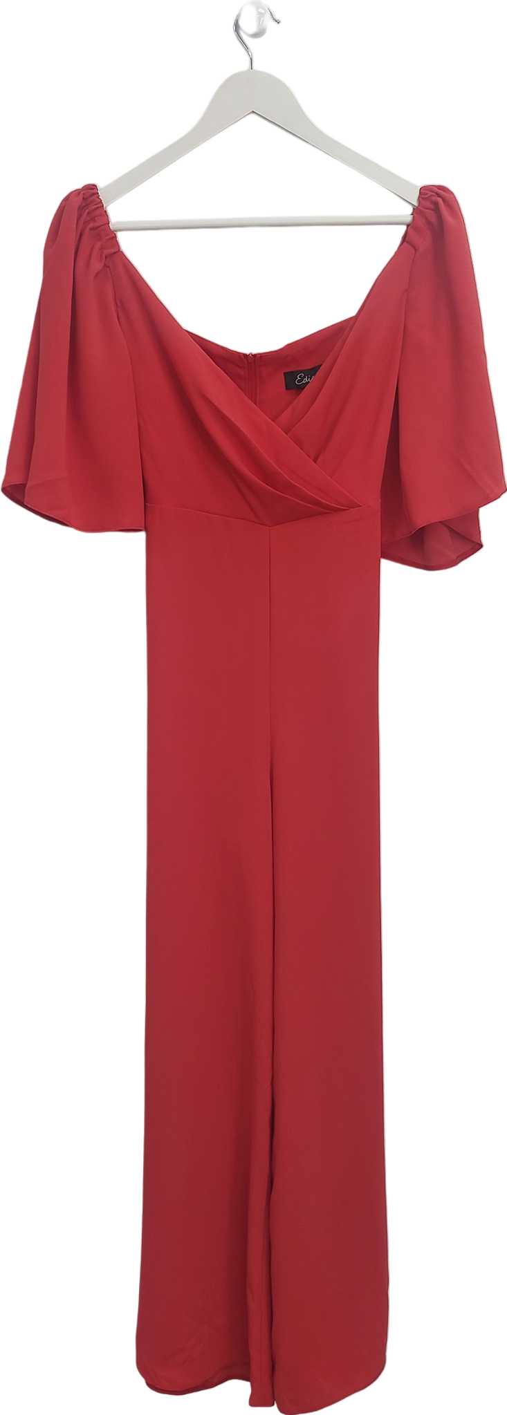 Edie B Red Plunge Neck Wide Leg Junpsuit UK 8