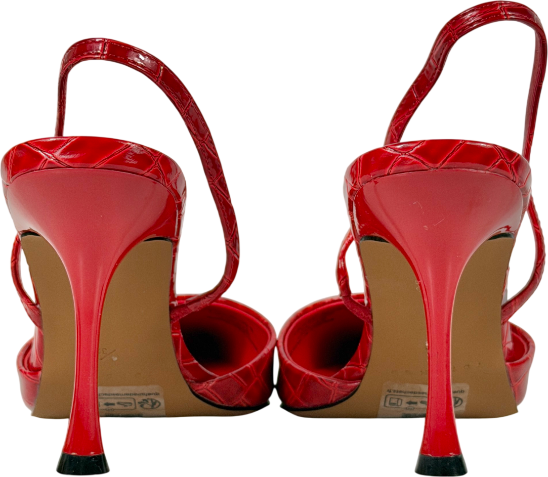 Topshop Red Angel Croc Heeled Court Heel UK 6 EU 39