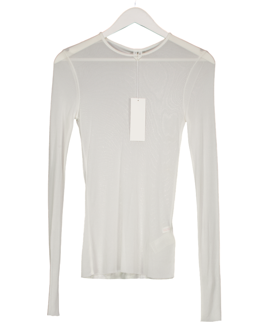 Arket Cream Sheer Silk Top UK S