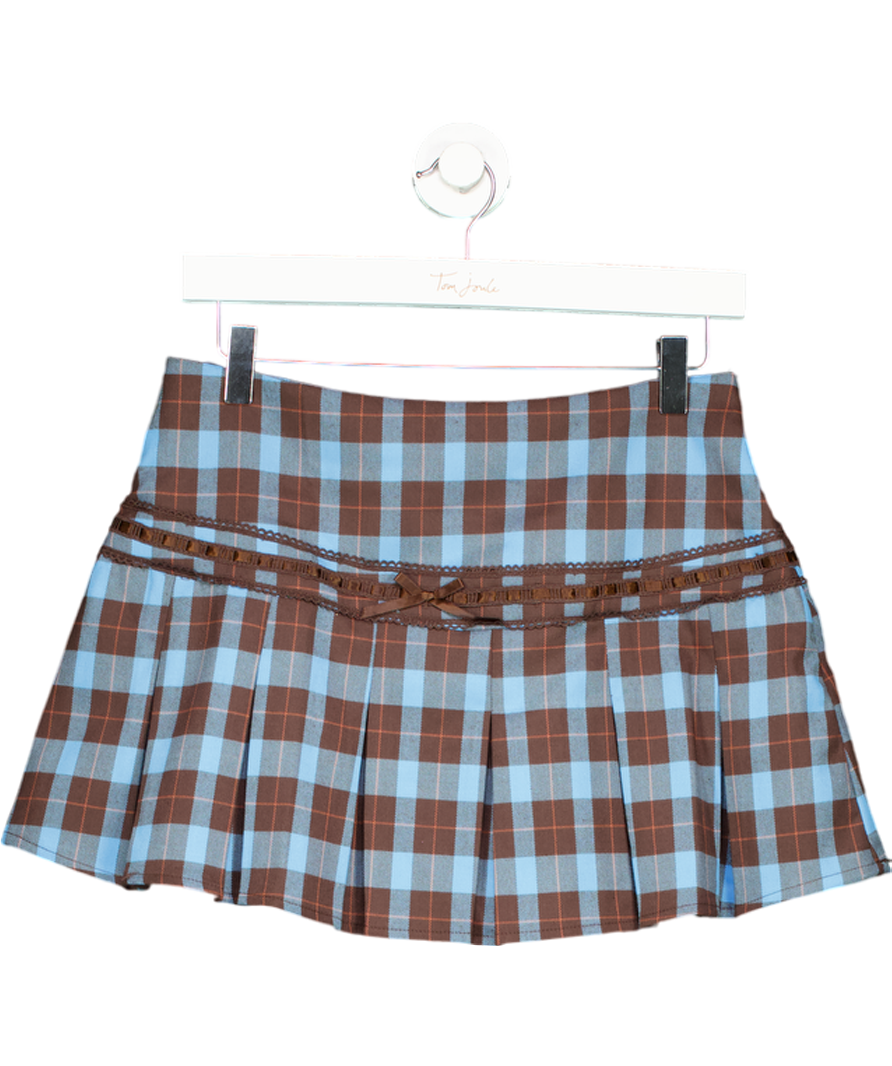 Glamorous Brown Check Mini Skirt UK 10