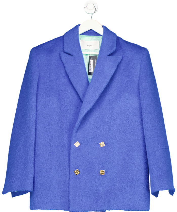 Yomi Blue Longline Double Breasted Blazer UK S/M