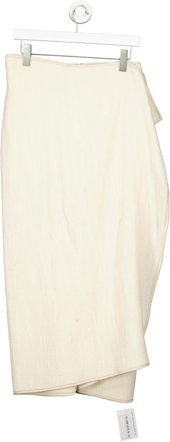 Nanushka Cream Textured Boucle Tweed Skirt UK M