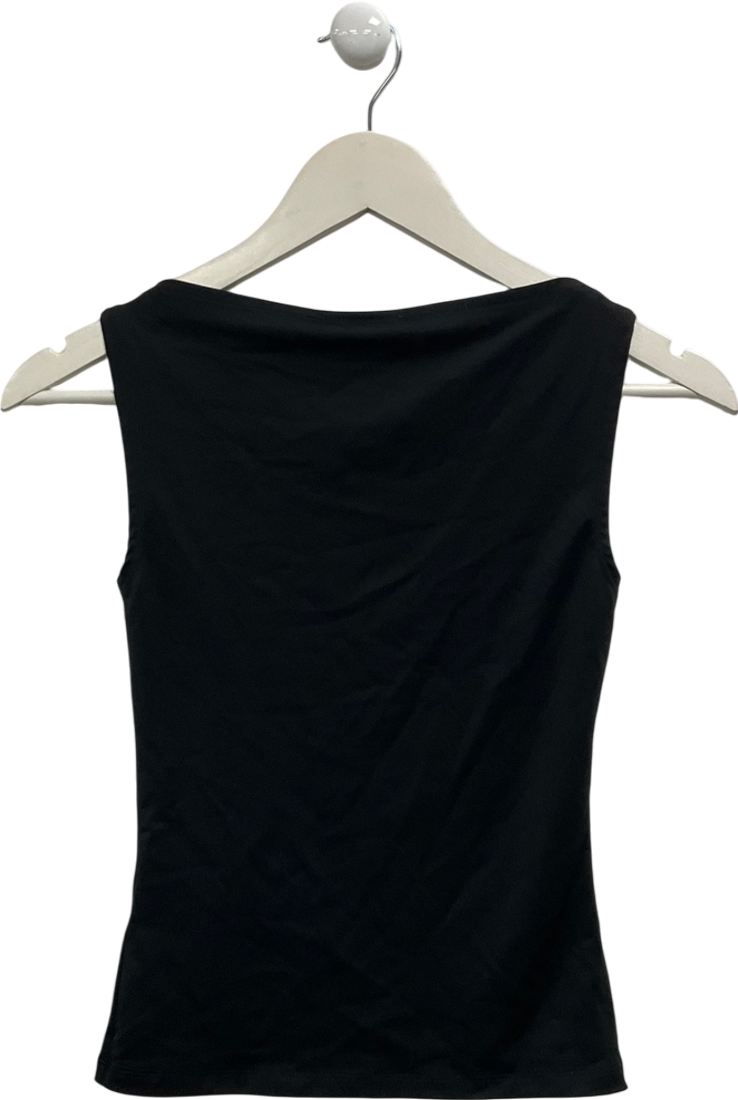Weekday Black Annie Sleeveless Boatneck Top UK S