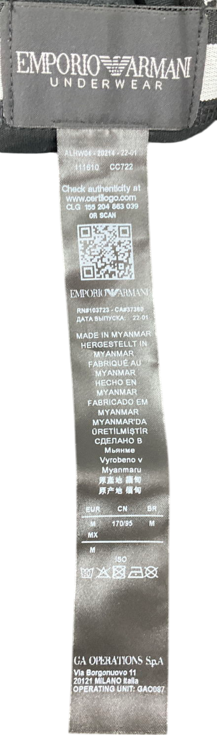 Emporio Armani Black Soft Modal Logo Waistband Boxer Briefs UK M