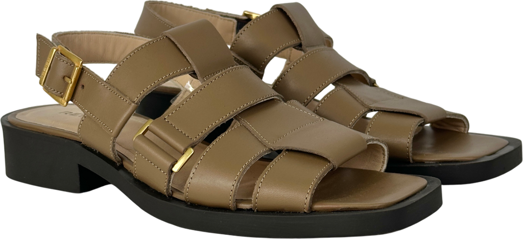 REISS Brown Marlie Leather Fisherman Sandals UK 5 EU 38 👠