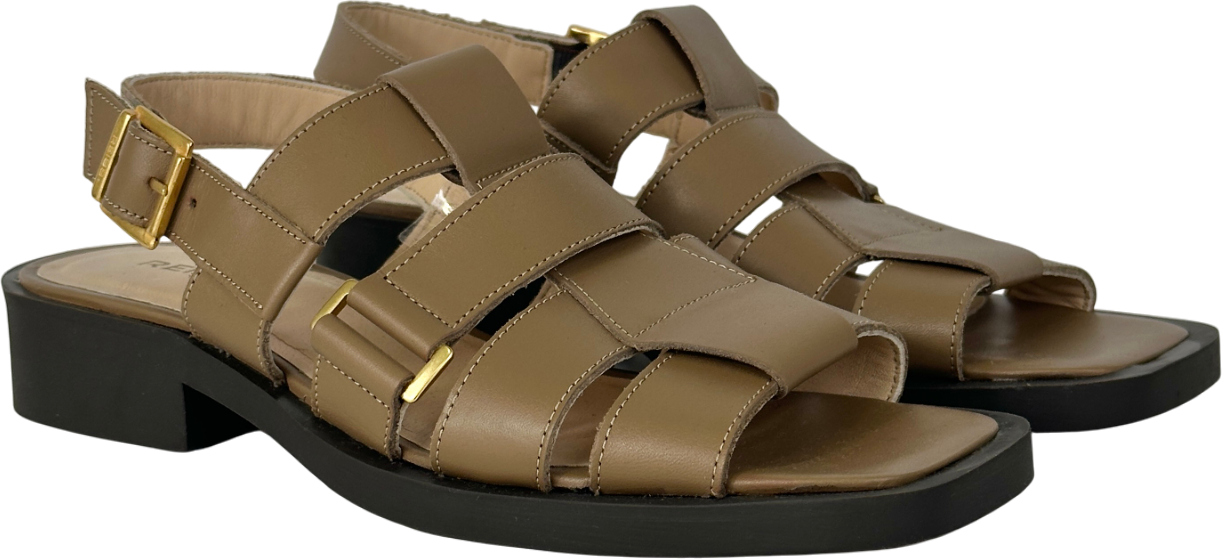 REISS Brown Marlie Leather Fisherman Sandals UK 5 EU 38 👠